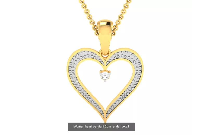 Amarillo oro de 14k hermoso diamante corazón colgante cgcpd038yw