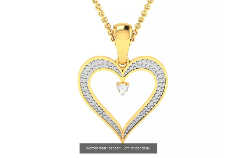 Galben 14k aur frumos pandantiv de diamant inima cgcpc038yw