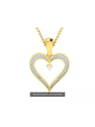 Yellow 14k gold beautiful diamond heart pendant cgcpc038yw