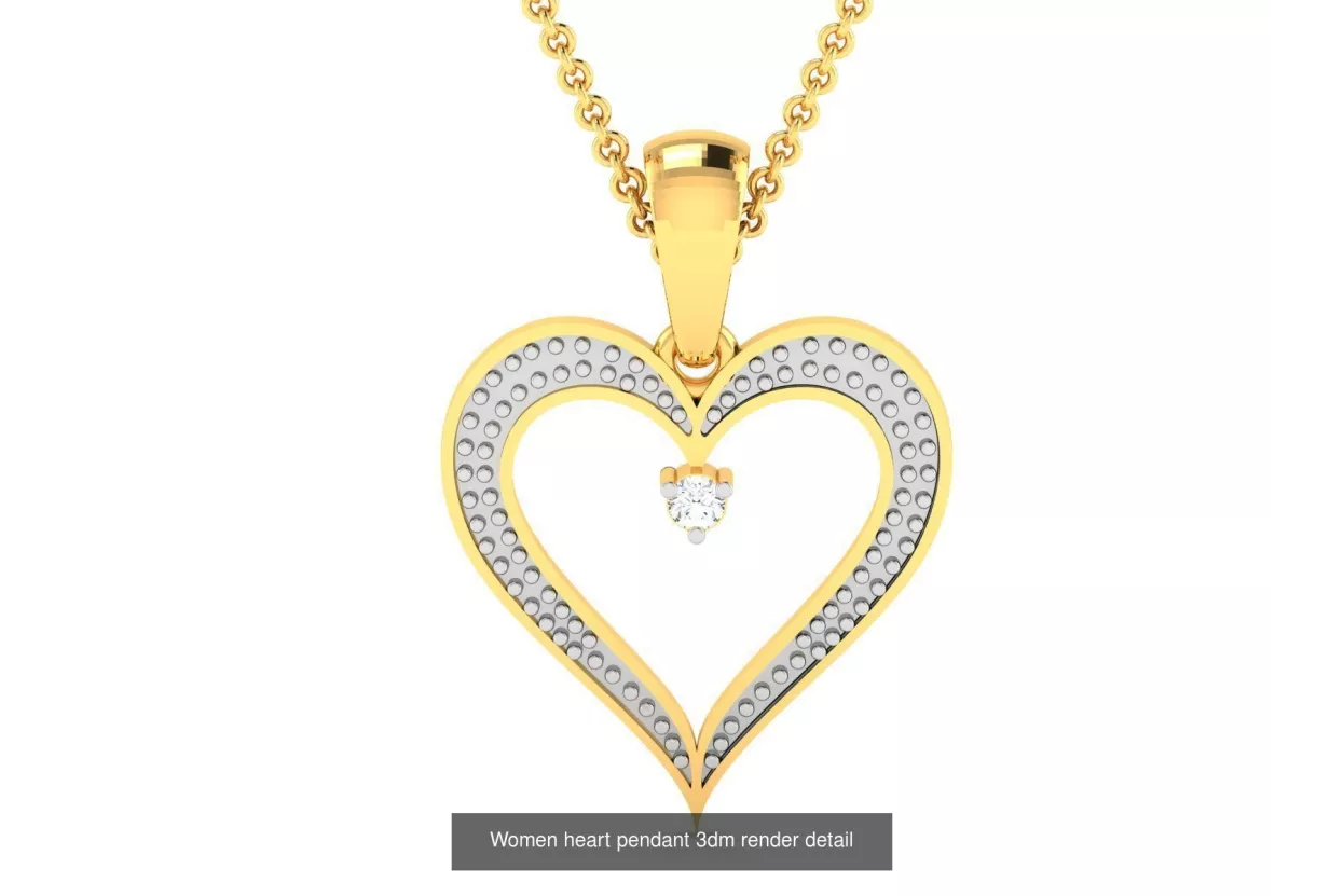 Yellow 14k gold beautiful diamond heart pendant cgcpc038yw