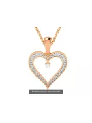 Rose pink 14k gold beautiful diamond heart pendant cgcpc038rw