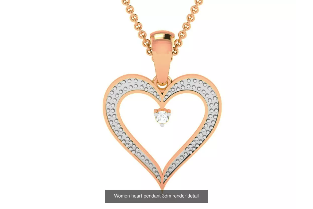 Rose pink 14k gold beautiful diamond heart pendant cgcpc038rw Rose pink 14k gold beautiful diamond heart pendant cgcpc038rw