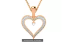 Rose pink 14k gold beautiful diamond heart pendant cgcpc038rw