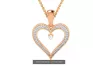 Rose pink 14k gold beautiful diamond heart pendant cgcpc038rw
