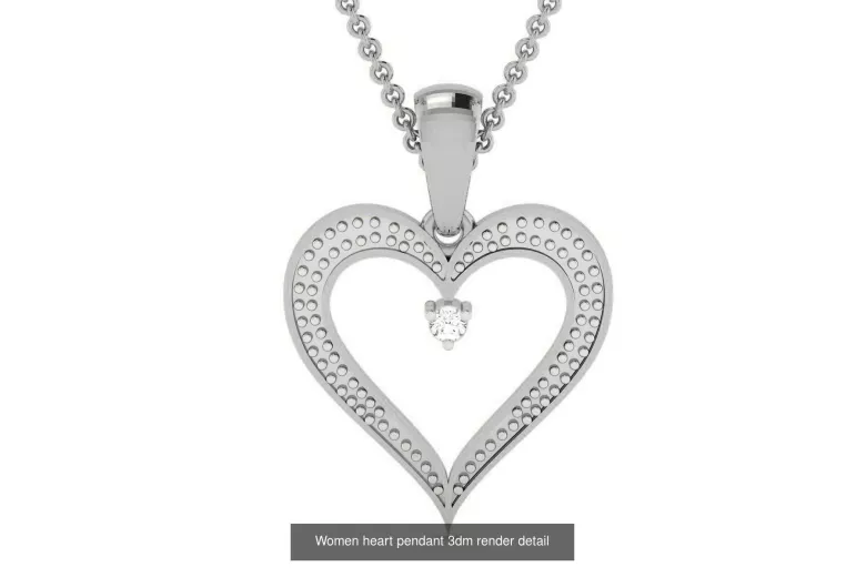 Weiß 14k gold schöne Diamant Herz Anhänger cgcpc038w