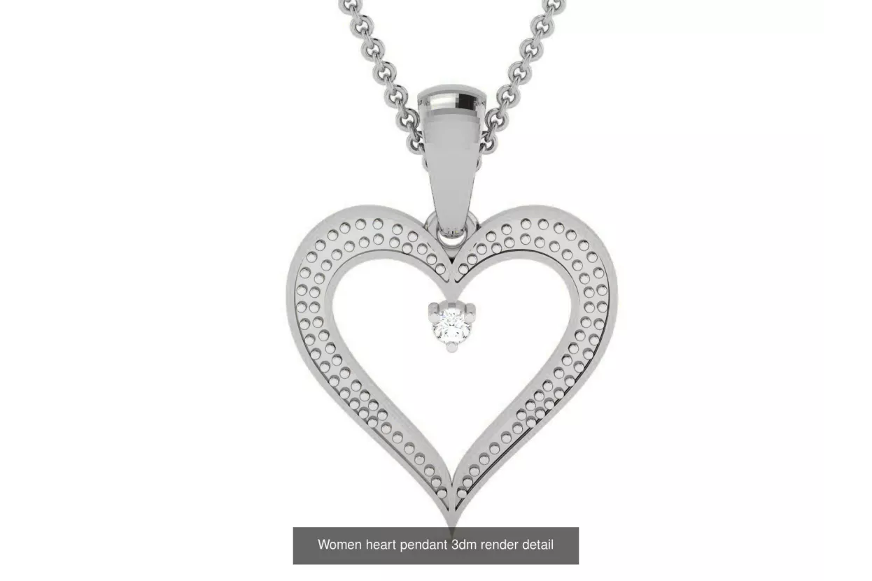 Weiß 14k gold schöne Diamant Herz Anhänger cgcpc038w