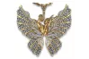 Yellow 14k gold beautiful butterfly pendant cgcpc044yw