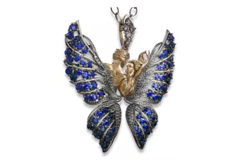 Amarillo oro de 14k hermosa mariposa alexandrite zafiro esmeralda ruby zircon colgante cgcpc045yw