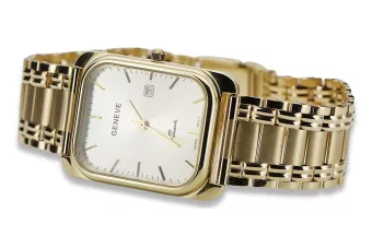 Жълт 14k 585 златен мъжки часовник Geneve mw001y&mbw009y