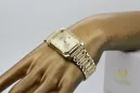 14k Gold Rectangular Men's Watch, Italian Quartz