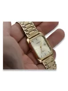 14k Gold Rectangular Men's Watch, Italian Quartz