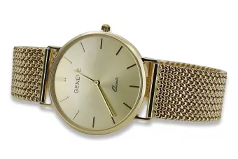 Amarillo oro de 14k hombres reloj Geneve con pulsera mw004ydy