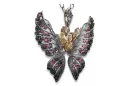Zawieszka motyl z różowego złota 14k wisiorek z szafirami szmaragdami rubinami aleksandrytami cyrkoniami cgcpc045r