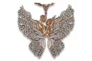 Zawieszka motyl z różowego czerwonego złota 14k wisiorek z kamieniami cgcpc044rw