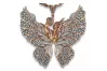 Rose pink 14k gold beautiful butterfly solid heavy pendant cgcpc044rw