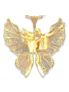 Zawieszka motyl z żółtego białego 14k złota wisiorek z cyrkoniami cgcpz044yw