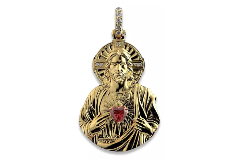 Jezus Medaillon Ikone Anhänger ★ https://zlotychlopak.pl/de/ ★ Gold 585 333 niedriger Preis