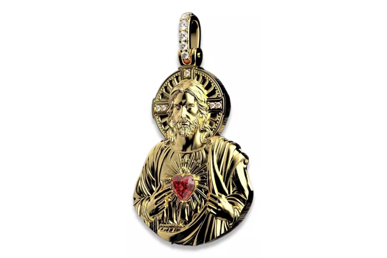 Підвіска з іконою «Ісус» ★ https://zlotychlopak.pl/uk/ ★ Золото 585 333 низька ціна