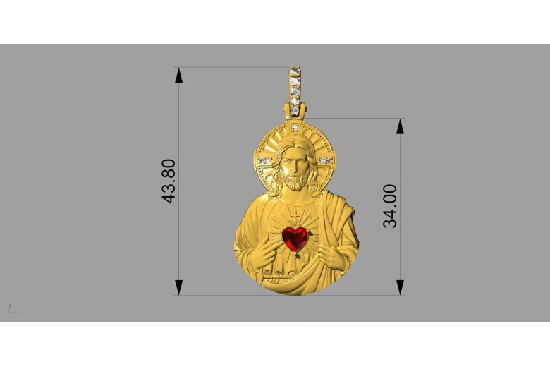 Colgante con icono de medallón de Jesús ★ https://zlotychlopak.pl/es/ ★ Oro 585 333 precio bajo