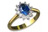 Yellow 14k 585 18k 750 9k 375 gold engagement princes ring sapphire diamonds cgcrd004y