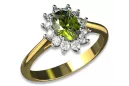 Klasikinis žiedas Vintage Geltonas Peridotas 14k geltonas baltasis auksas cgcrd004yw-yp