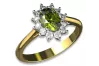 Vintage style Ring Yellow Peridot 14K Yellow White Gold cgcrd004yw