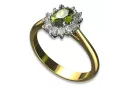 Klasikinis žiedas Vintage Geltonas Peridotas 14k geltonas baltasis auksas cgcrd004yw-yp