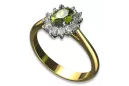 Ring Gelber Peridot 14K Gelb- & Weißgold Vintage Stil cgcrd004yw