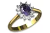 14K Yellow White Gold Alexandrite Ring Vintage style cgcrd004yw