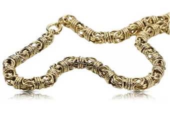 Złoty łańcuszek 14k 585 Królewski Bizantyjski pełny cc009y Styl Vintage