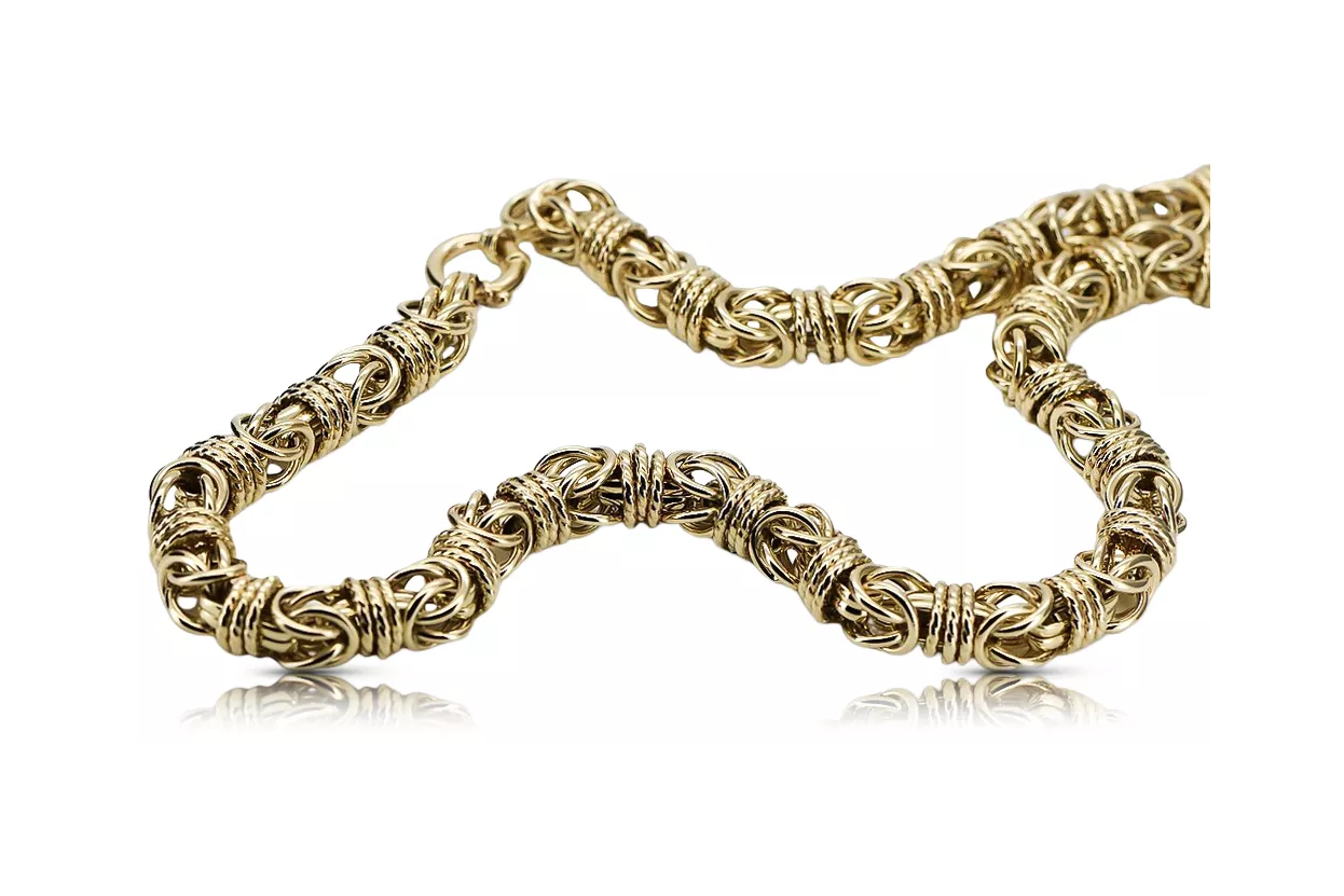 Žltý ružový zlatý reťaz ★ russiangold.com ★ GOLD 585 333 Nízka cena