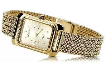 kopie der Lady Geneve-Armbanduhr aus Gelbgold 14 Karat 585 lw054ydg&lbw008y