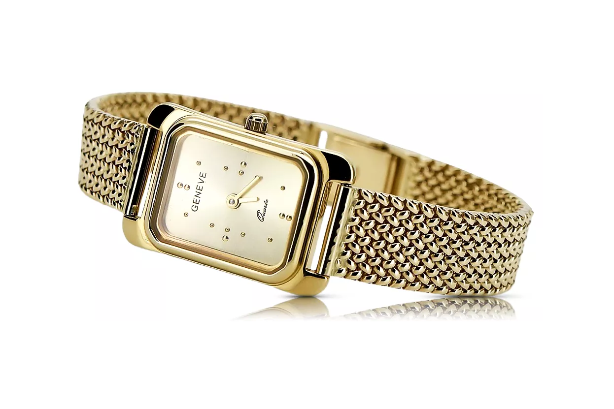 Gold men's watch Geneve ★ zlotychlopak.pl ★ Gold purity 585 333 Low Price!