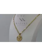 Greek style medallion Jellyfish & Corda Figaro 14k gold chain cpn049y20&cc004y50