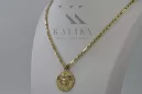 Greek style medallion Jellyfish & Corda Figaro 14k gold chain cpn049y20&cc004y50