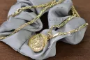 Greek style medallion Jellyfish & Corda Figaro 14k gold chain cpn049y20&cc004y50