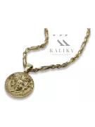 Greek style medallion Jellyfish & Corda Figaro 14k gold chain cpn049y20&cc004y50