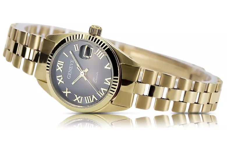 Gold men's watch Geneve ★ zlotychlopak.pl ★ Gold purity 585 333 Low Price!