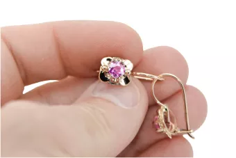 Earrings Amethyst Original Vintage 14K Rose Gold Vintage craft vec116r