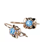 Original Vintage 14K Rose Gold Aquamarine Earrings Vintage vec116r