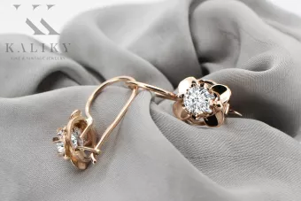 Ζυρκόνια Πρωτότυπο προϊόν από ροζ χρυσό 14k Βίντεο σκουλαρίκια Βίντεο κοσμήματα vec116r