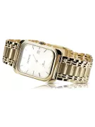 14k Gold Rectangular Men's Watch, Italian Quartz