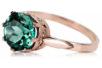 Estilo vintage Anillo Esmeralda Oro rosa antiguo original de 14k vrc366r