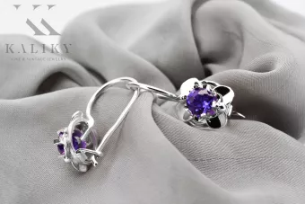 copia de plata Vintage 925 Pendientes Alexandrite vec019s estilo soviético ruso Vintage