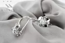 Vintage argent 925 zircon cube boucles d'oreilles vec116s style soviétique russe