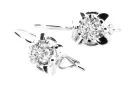 Vintage argent 925 zircon cube boucles d'oreilles vec116s style soviétique russe