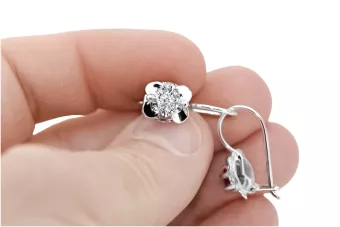 Vintage Silber 925 Kubikzircon Ohrringe vec116s Russisch-Sowjetischer Stil