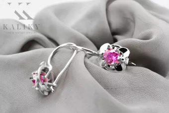 Vintage silver 925 amethyst earrings vec116s Russian Soviet style