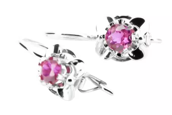 Винтидж сребърни обеци с аметист проба 925 vec116s руски съветски стил