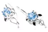 Vintage silver 925 aquamarine earrings vec116s Russian Soviet style